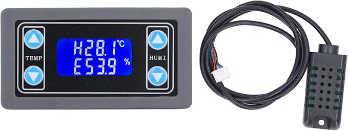 Temperature Humidity Controller Relay Output Digital Thermostat Humidistat Control Module with Indicator Light by Hilitand