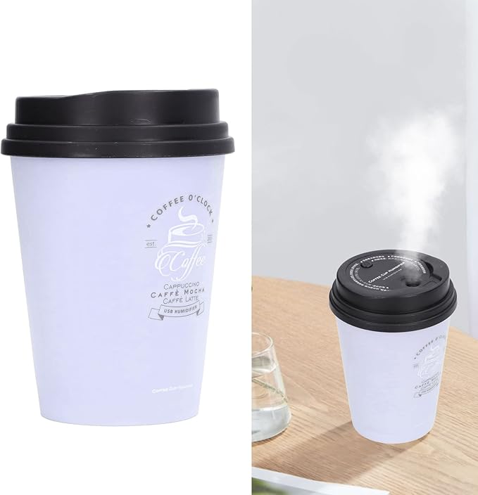 Coffee Cup Humidifier, Compact Lightweight Cute Desktop Humidifier for Baby Bedroom Travel Office Home Use - Image 5