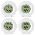 4-Pack Mini Hygrometer Thermometer Digital Humidity Meter Indoor/Outdoor Humidity Monitor with Temperature Sensor for Reptile Terrariums, Jars - Fahrenheit/Celsius White by VZZNN