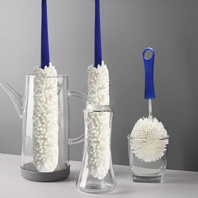 KUWAN Bottle Cleaning Brush Multi-Function Household Tools Flexible Bottle Scourer for Some Decanters, Goblets, Glasses, Cups (Middle Length) - Image 6
