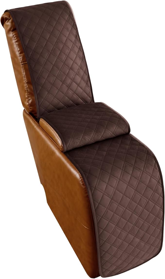 Arfntevss Recliner Sectional Couch Covers for Reclining Sectional L Shape Sofa Cover Non Slip Washable Recliner L Shaped Slipcover Middle Console Protector (1 Console Cover, Dark Brown) by Arfntevss