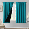 H.VERSAILTEX 100% Blackout Curtains for Bedroom Thermal Insulated Blackout Curtains for Living Room 63 Inches Long Rod Pocket Curtains with Black Liner 2 Panels Set, Turquoise Blue by HVERSAILTEX