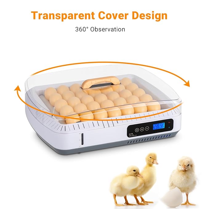 Winado 35 Chicken Incubator for Hatching Eggs, Egg Incubators w/Visual Water Level & Automatic Egg Turning & Temperature Humidity Control & Egg Candler - Image 7