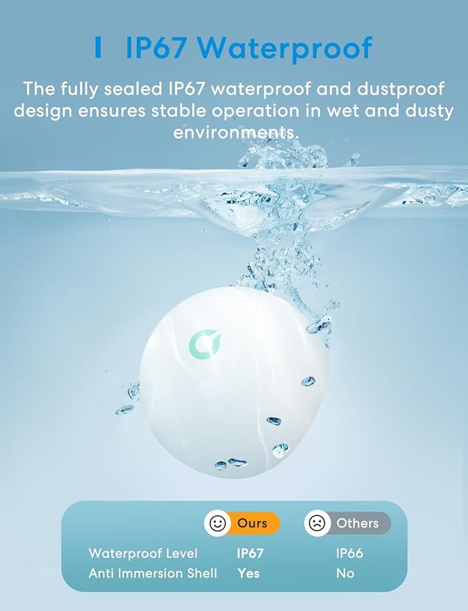 Meross Smart Water Sensor Alarm 3 Pack, WiFi Water Leak Detector Support Apple HomeKit, SmartThings, IP67 Waterproof with App Alerts, Alarm, 100M Range for Home Basement Kitchen (Meross Hub Included) - Image 3