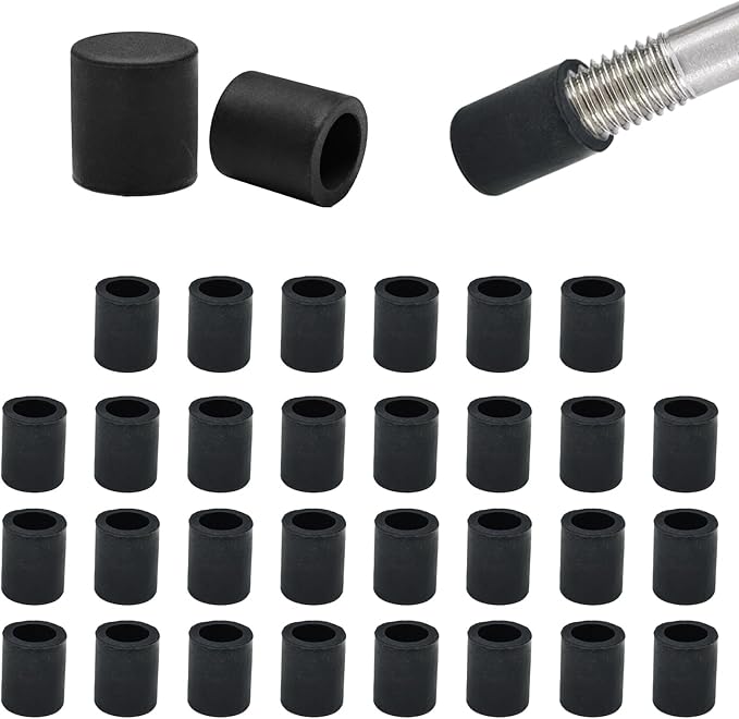 1/4" (6.7mm) Silicone Chair Leg Floor Protectors, Rubber Chair Leg Caps, Non-Slip Furniture Pads Round Chair Feet Covers End Caps for Hardwood Floors, Patio & Table Foots, Black (30PCS) by EASYEAH