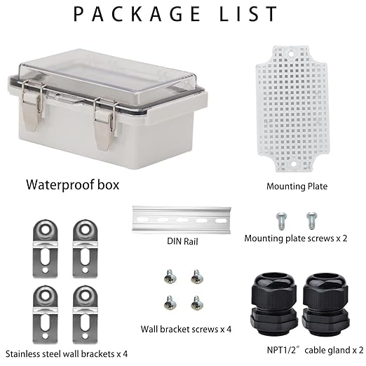 Outdoor Waterproof Electrical Box Junction Box Weatherproof IP67 ABS Plastic Enclosure Switch Router Project Box Electronics Enclosure with Mounting Plate Wall Bracket Clear 5.9"x3.9"x2.8" - Image 4
