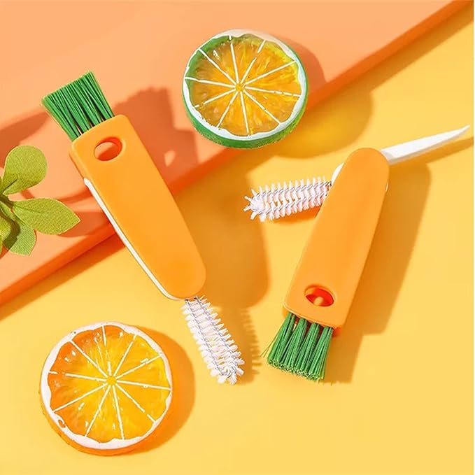 3 in 1 Multifunctional Mini Cup Glass Cover Cleaning Brush, Bottle Cleaning Brush Set, Multipurpose Bottle Clean Cup Cover Lid Groove Cleaner, Home Kitchen Washing Tool - Image 3
