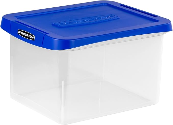 Bankers Box Heavy Duty Plastic File Box with Hanging Rails, Letter/Legal, 1 Pack (0086205) by BankersBox