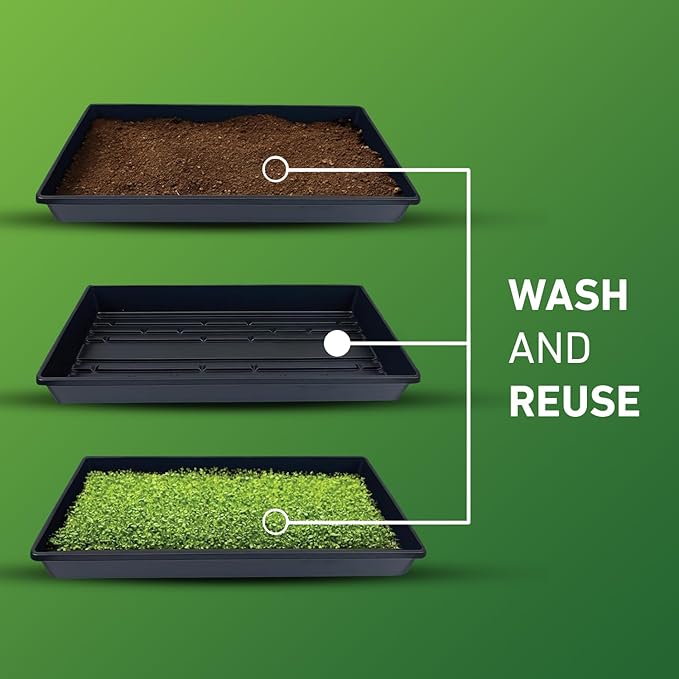 10x20 Inch Black Plastic 25 Pack Plant Propagation Tray – Growing Trays for Garden, Planting, Seedling, Soil & Hydroponic Horticulture - Microgreen Trays Grow Plants - No Drain Holes - Image 3