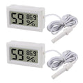 2-Pack Mini Digital Hygrometer Thermometer Gauge with Probe LCD Display Temperature Fahrenheit Humidity Meter for Incubator, Reptile Plant Terrarium, Humidor, Guitar Case, Greenhouse by DWEII
