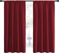 NICETOWN Christmas Burgundy Blackout Curtains and Drapes - Thermal Insulated Solid Rod Pocket Blackout Draperies/Panels for Gift (1 Pair, 42 by 63 inches, Burgundy Red) by NICETOWN