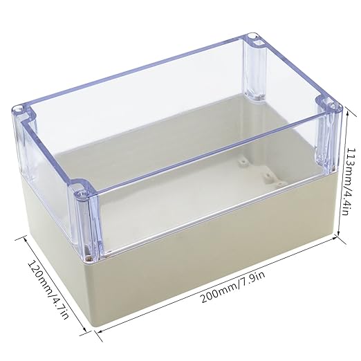 LeMotech ABS Plastic Junction Box Dustproof Waterproof IP65 Electrical Enclosure Box Universal Project Enclosure Grey with PC Transparent Clear Cover 7.9 x 4.7 x 4.4 inch(200 x120 x113 mm) - Image 2