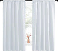 NICETOWN Greyish White Bedroom Curtain Panels - Multi-Function Noise Reducing Performance Window Treatment Thermal Insulated Room Darkening Drapes for Nursery (2 Panels, 52 by 63) by NICETOWN