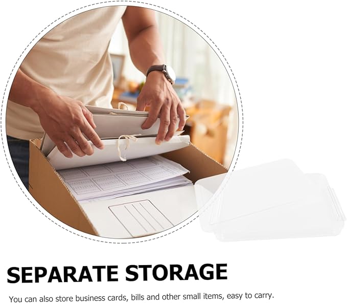 Flat Transparent Document Storage Box Pet File Organizer for Desktop Keeps Documents and Dry for Photos and Certificates - Image 8