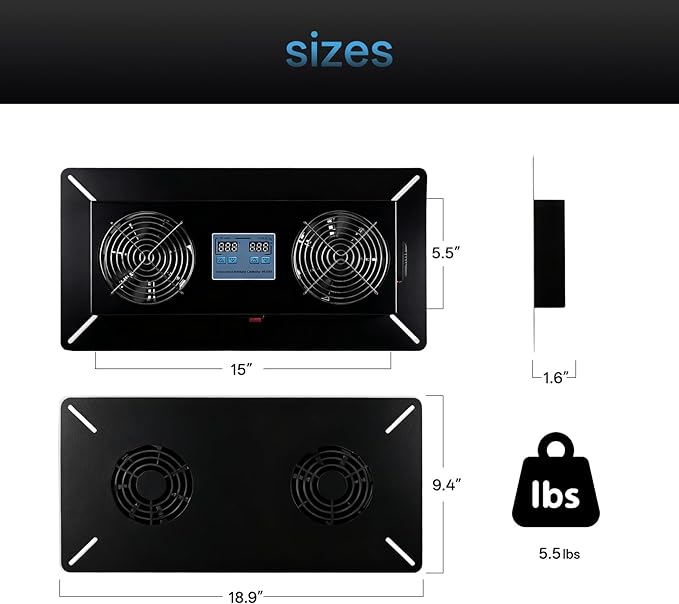 240 CFM Crawlspace Vent Fan, With Thermostat,Humidistat, Crawlspace Fans, For Moisture Reduction, Radon Mitigation, Freeze Protection, Ideal for Basement, Attic, Crawl Space Fan Vent(Black) - Image 2
