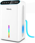 Dehumidifiers for Home 85 OZ Water Tank 800 sq. ft. Dehumidifier for Basement Bathroom Bedroom with Auto Shut Off, 7 Colors LED Light, Dehumidifiers with Sleep Mode, Drain Hose, Timer(Milky White) by Unknown