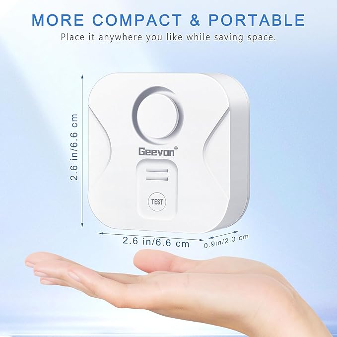 Geevon 10 Pack Water Leak Detectors for Home, 100dB Water Sensor Alarm Flood Leakage Detection Devices for Bathroom, Basements, Laundry Rooms, Kitchen, IP56 Waterproof(Battery＆Screwdriver Included) - Image 2
