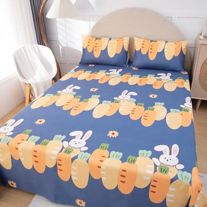 WenBags Lightweight Waterproof Flat Sheet 70*90 Inches Queen Size-Mattress Protector for Bed & Couch, Pet Hair Resistant Cover Ideal for Dogs & Cats, Perfect for Hotels & Hospitals(Multicolor-Rabbit) - Image 7