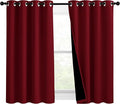 NICETOWN Kitchen Full Blackout Curtain Panels, Super Thick and Soft Insulated Window Covers, 100% Blackout Draperies with Black Backing for Cafe Window (Burgundy Red, Set of 2, 46 by 54-inch) by NICETOWN