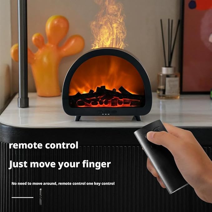 Fireplace Flame Air Diffuser Humidifier,12 Colors Aromatherapy Essential Oil Diffuser with 1H/3 H/5 H Timer,200ml Noiseless Cool Mist Ultrasonic Aroma Humidifier for Home,Bedroom,Office,Yoga (Black) - Image 8