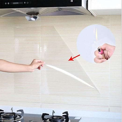 COSNIGHT Kitchen Backsplash Wall Protector Clear Kitchen Oil Proof Contact Paper Self-Adhesive Film Removable Paper for Cabinets and Cupboards 15.7In×393.7In - Image 2