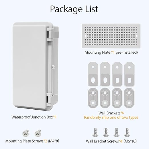 Junction Box ABS Plastic IP65 Waterproof Dustproof Universal Electrical Enclosure Hinged Shell Outdoor and Indoor Usage Project Box, 7.9"x 3.9"x 2.7"(200x100x70mm), Grey - Image 7