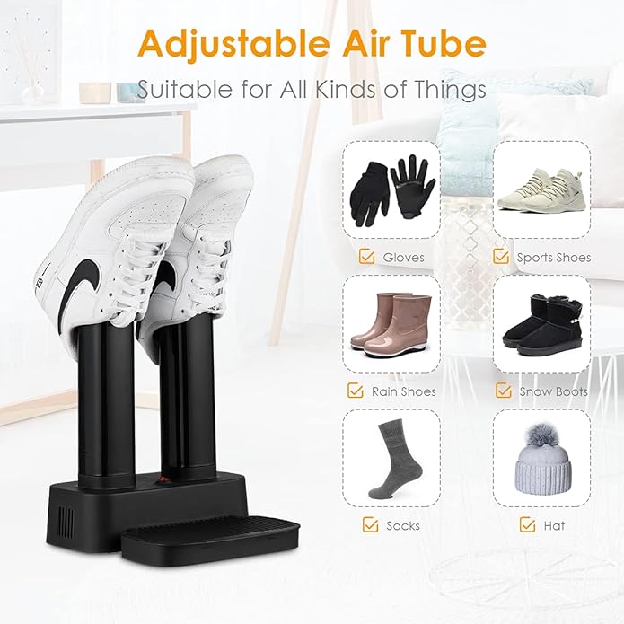 COSTWAY Electric Shoe Dryer, Double Free-Retractable Tubes for Boot, Glove, Suitable for Home, Hotel, Office - Image 3