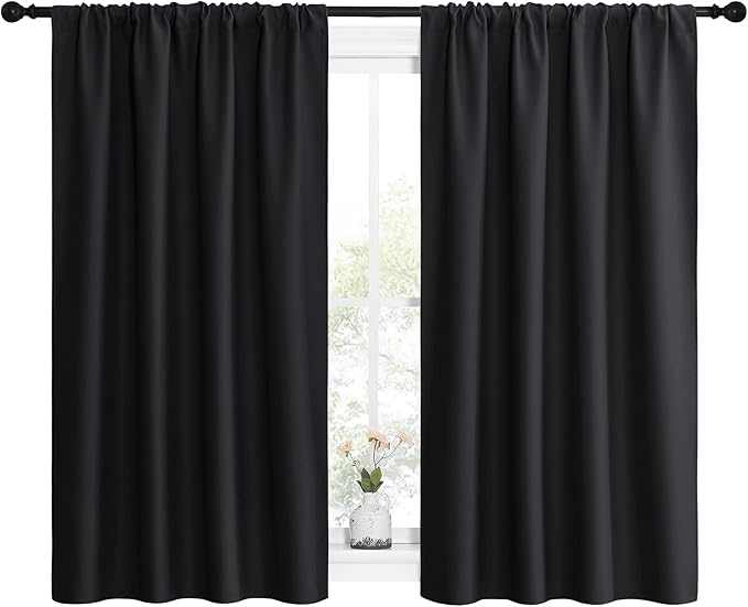 NICETOWN Black Out Curtain Panels for Kitchen - Energy Smart Decoration Thermal Insulating Blackout Drapes/Draperies for Small Window (2 Panels, 42 inches Wide by 54 inches Long) - Image 2