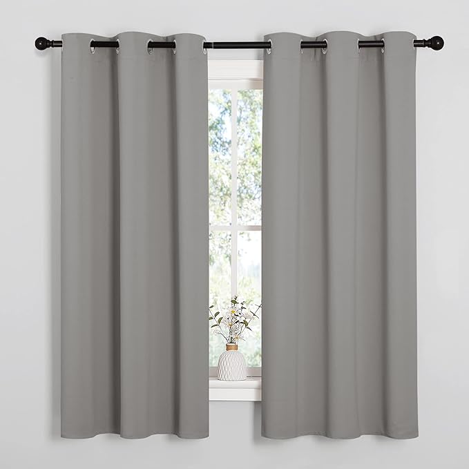 NICETOWN Blackout Curtains 63 inches Long, Thermal Insulated Solid Grommet Top Blackout Curtains/Drapes for Office (Sand Color, 1 Pair, 42 x 63 inches) by NICETOWN