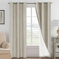 H.VERSAILTEX 100% Blackout Curtains for Bedroom Thermal Insulated Linen Textured Curtains Heat and Full Light Blocking Drapes Living Room Curtains 2 Panel Sets, Cobblestone, 42x84 Inch by HVERSAILTEX