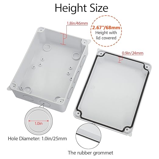 LeMotech Junction Box, Electrical Box IP65 Water Resistant Dustproof ABS Plastic Project Enclosure for Electronics White, External Size 5.9 x 4.3 x 2.8 inch - Image 6