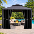 Outdoor Indoor Curtains W84 x L84 for Patio - Weather-resistant Window Panels Privacy Protect Grommet Top Thermal Insulated Home Curtain for Porch Pergola Lawn Garden Hot Tub Area (2 Panels) by DivaenCamino