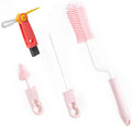 Chemimoso Silicone Spinning Bottle Cleaning Brush, 13.4in Long Handle Water Cup Bottles Cleaner for Baby Bottles, Sports Bottle, Glass Vase, Tumbler, with a Tiny Cup Lid Gap Cleaning Brush, x Pink by Unknown