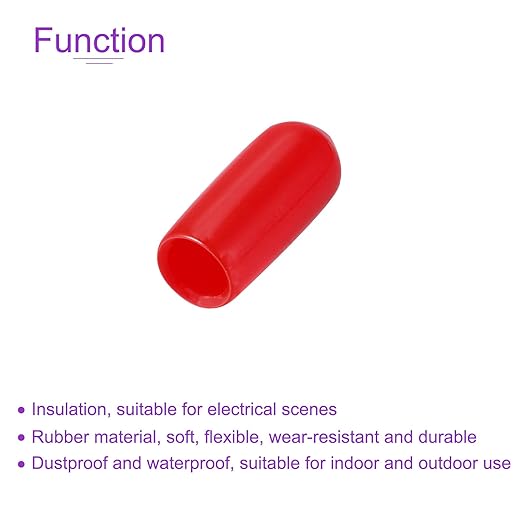 DMiotech 100 Pack 4mm ID Red Screw Thread Protectors Rubber End Caps Bolt Covers for Screw Bolt Furniture Pipe - Image 5