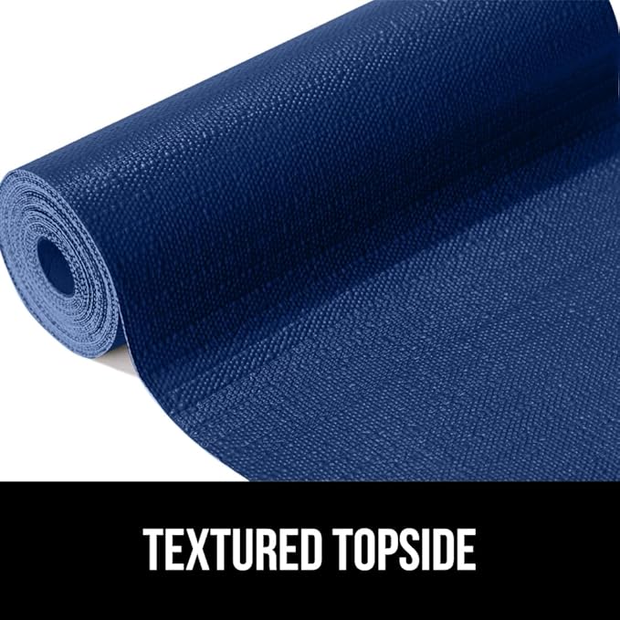 GORILLA GRIP DripGuard Shelf Liner, Non-Adhesive Drawer and Kitchen Cabinet Protector, 24x240 in, Strong Grip Slip Resistant Underside, Smooth Surface Liners for Cabinets, Bathroom Closets, Navy Blue - Image 7