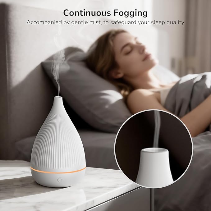 Ultrasonic Essential Oil Diffuser, Home Fragrance Aroma Diffuser with Auto Shut-Off, Color Change Night Light & Ultra-Quiet Operation, BPA-Free Portable Aromatherapy Humidifier for Home (White) - Image 4