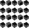 20 Pcs Square PVC Furniture Leg Caps (1" x 1"), Vinyl Flexible Chair Leg Floor Protectors for Patio Indoor Chair Table Bed, 25mm x 25mm by Bonsicoky