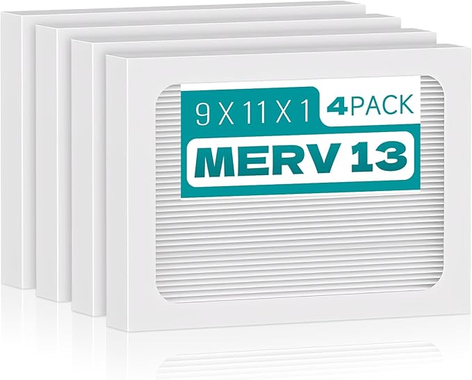 4-Pack 9 x 11 x 1 MERV 13 Replacement Dehumidifier Filter Compatible with Santa Fe Compact70, Ultra70, Element, Compact2, UA 65H dehumidifier Models by Qinlov