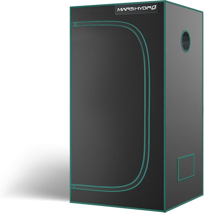 MARS HYDRO 2x2x4 Advanced Grow Tent, 24"x24"x48" High Reflective Mylar 1680D for Hydroponics Indoor Plant Growing, with Floor Tray and Smooth Zipper for TS600 by MARSHYDRO
