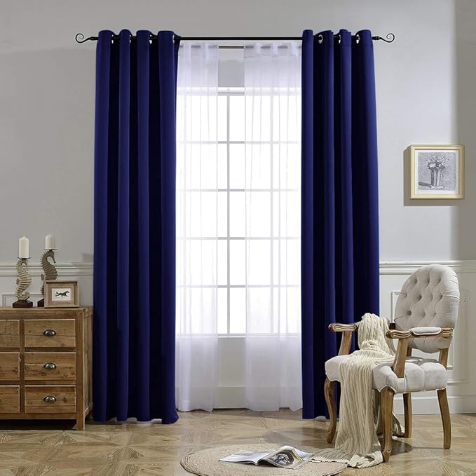NICETOWN Blackout Window Curtain Panel - Home Fashion Thermal Insulated Room Darkening Drapery for Bedroom & Living Room, 52W x 95L, 1 Panel, Dark Blue - Image 5