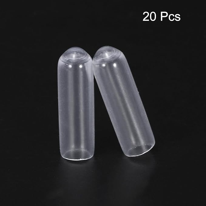 uxcell 20pcs Rubber End Caps 4mm ID Vinyl PVC Round Tube Bolt Cap Cover Screw Thread Protectors Clear - Image 2