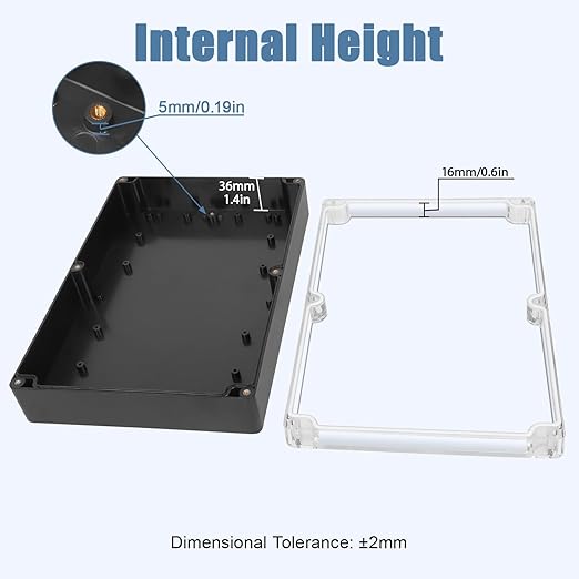 LeMotech Electrical Box Clear Cover Project Box IP65 Waterproof Junction Box ABS Plastic Case Universal Enclosure for Electronics, Black 10.3"x 7.1"x 2.3"(263x182x60mm)(Pack of 1) - Image 3