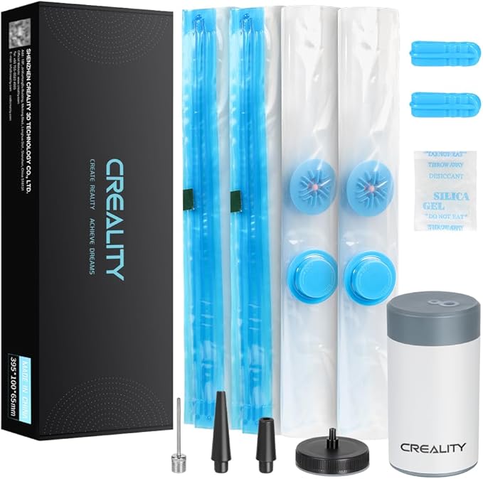 Creality 3D Printer Filament Storage Bags 40 x 40 CM, Large Transparent Sealed Bags with Electric Pump Dust Proof Humidity Resistant Keeping Filament Dry, Reusable Vacuum Storage Bags 8 PCS by Creality