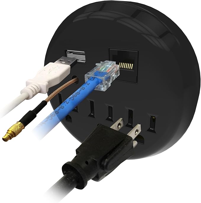 Liberty Safe Black Safe Power Outlet Kit - Gun Safe Accessory - USB Port - Ethernet Port - For Home and Gun Safe - Image 2