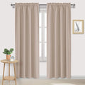 DWCN Blackout Curtains for Living Room Thermal Insulated, Energy Saving & Noise Reducing Bedroom Curtains, Camel, W 52x L 95 Inch, Set of 2 Rod Pocket Curtain Panels by DWCN