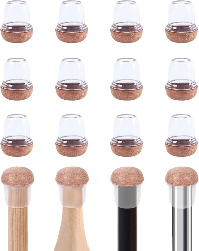 Ezprotekt 24 Pcs Small Clear Silicone Chair Leg Floor Protectors for Hardwood Floors, Chair Leg Caps Covers, Floor Protectors for Chair, Bar Stool Leg Protectors Round (S Fit: 3/5" to 3/4", 15-19mm) by VisittheEzprotekt