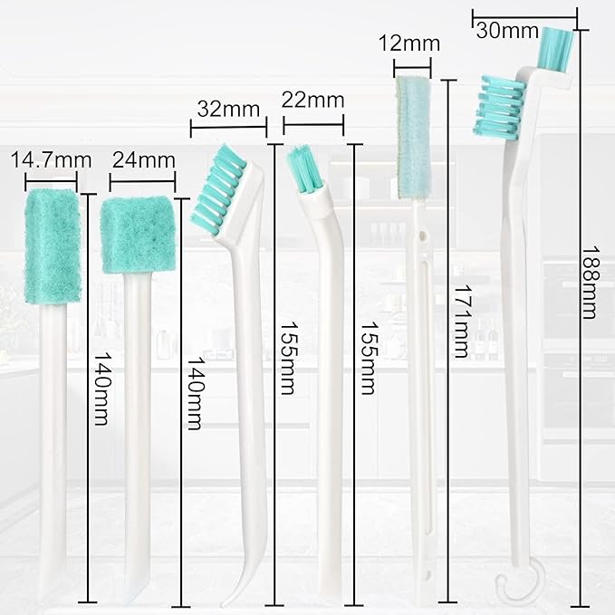 Small Cleaning Brushes for Household Cleaning Deep Detail Crevice Cleaning Tool Kit Tiny Scrub Cleaner Brush for Small Holes Corner Space Gaps Keyboard Bottle Window Seal Sill - Image 2