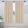 Easy-Going Rod Pocket Blackout Curtains for Bedroom, Room Darkening Window Curtains for Living Room, Thermal Insulated Noise Reduction Solid Window Drapes, 2 Panels(42x72 in, Beige) by Easy-Going