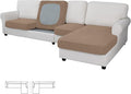 Easy-Going Stretch 4 Pieces Couch Cushion Covers for Sectional Sofa Left/Right L Shape Chaise Lounge Sofa Seat slipcover Anti-Slip Sofa Cover Soft (3 Seater + 1 Chaise, Camel) by Easy-Going