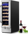 12 Inch Wine Cooler Refrigerator,Mini Wine Fridge 18 Bottle Capacity,Built-in or Freestanding Professional Wine Chiller with Quiet and Stable Temperature Control Systems. by Velieta-SpecialistinFridge